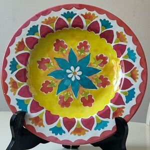 Tommy Bahama Boho Colorful Floral Decorative Plate 8 3/4”